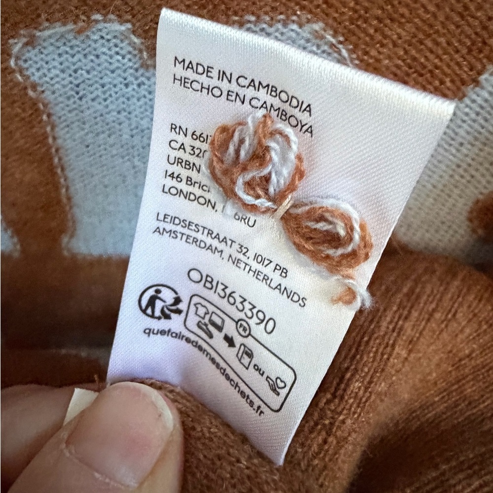 New small Anthropologie pilcro Alani cashmere sweater tan alpine club snow ski - Picture 10 of 16